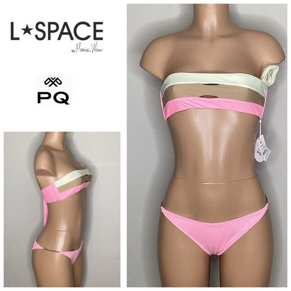 New. L*SPACE and PQ pink bikini S-top/M-bottom. Retails $172 - Picture 1 of 6